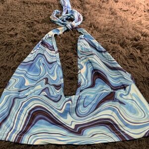 Blue Swirl Halter Top